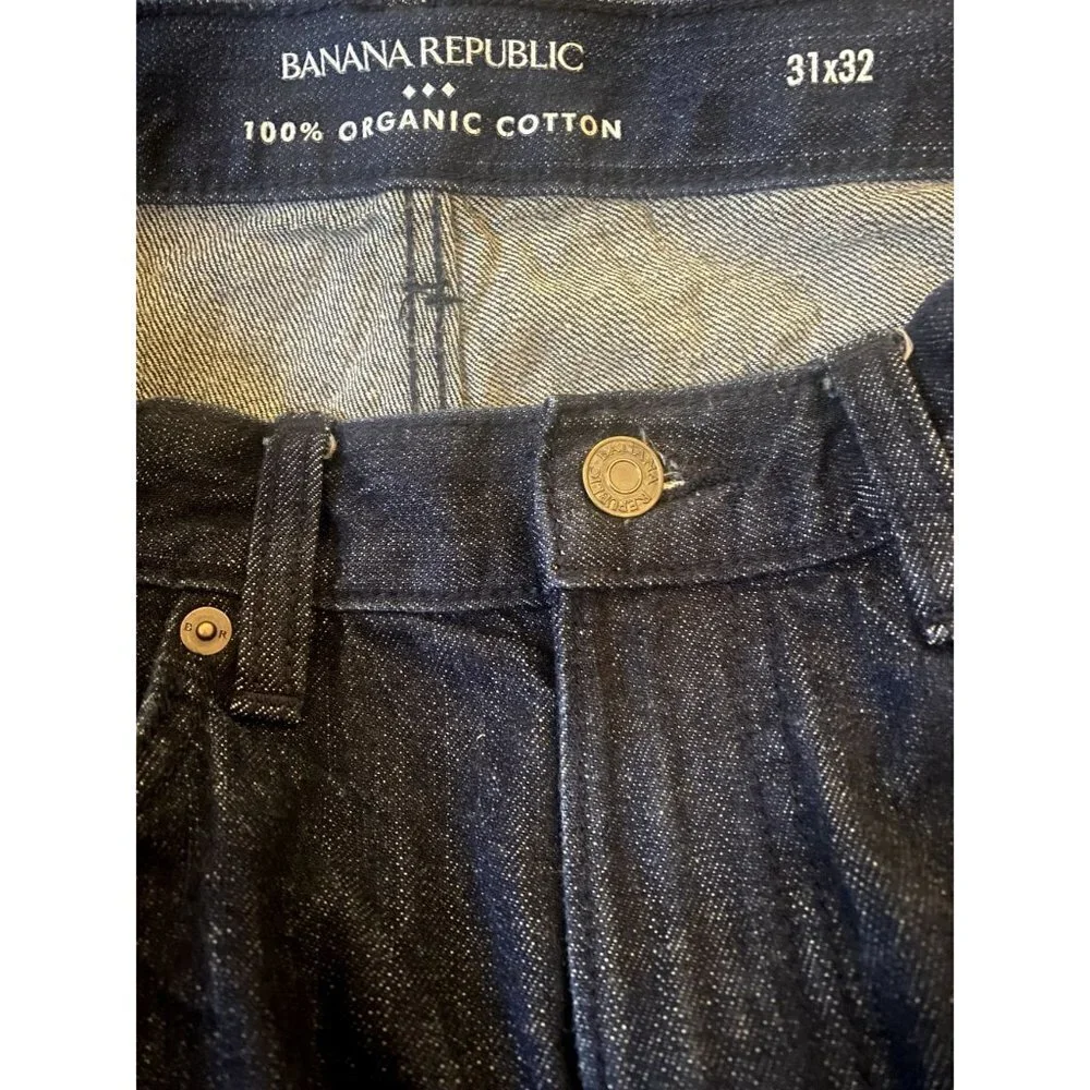 Banana Republic Mens Jeans Organic Cotton 31X32 Dark Wash Blue‎ Denim